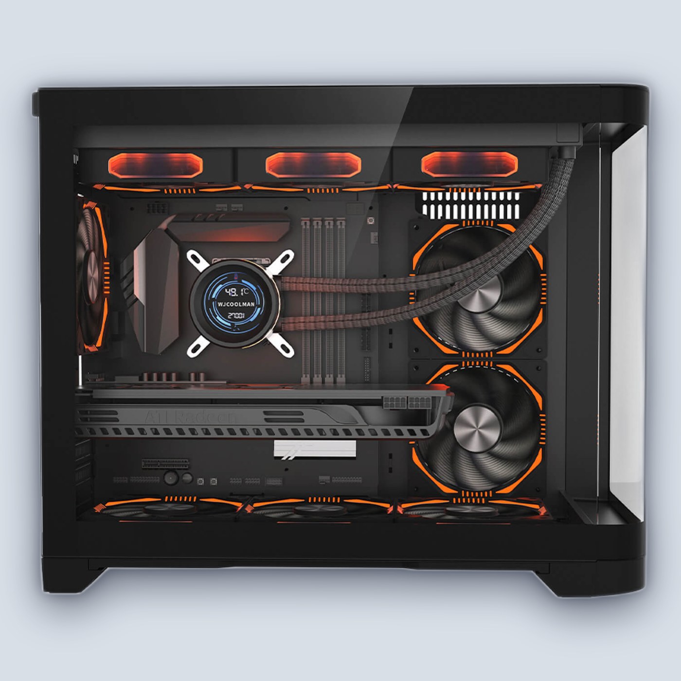 1StPlayer UV6 3xARGB Fans Black Case — image 3