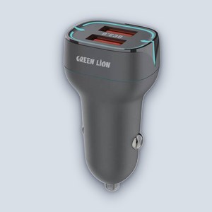 Green Lion Dual Port QC3.0 Car Charger – Black