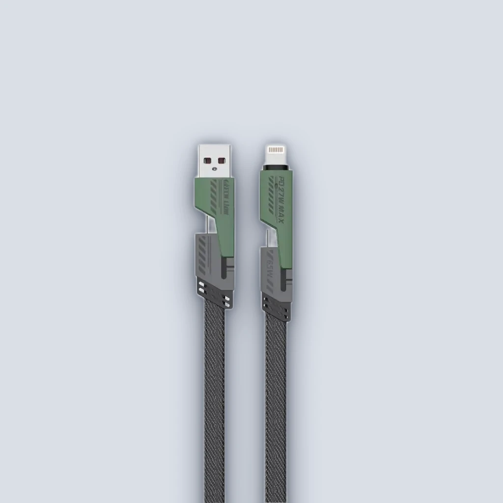 Green Lion Green Lion 2 in 2 Braided Fast Charging Cable – Black