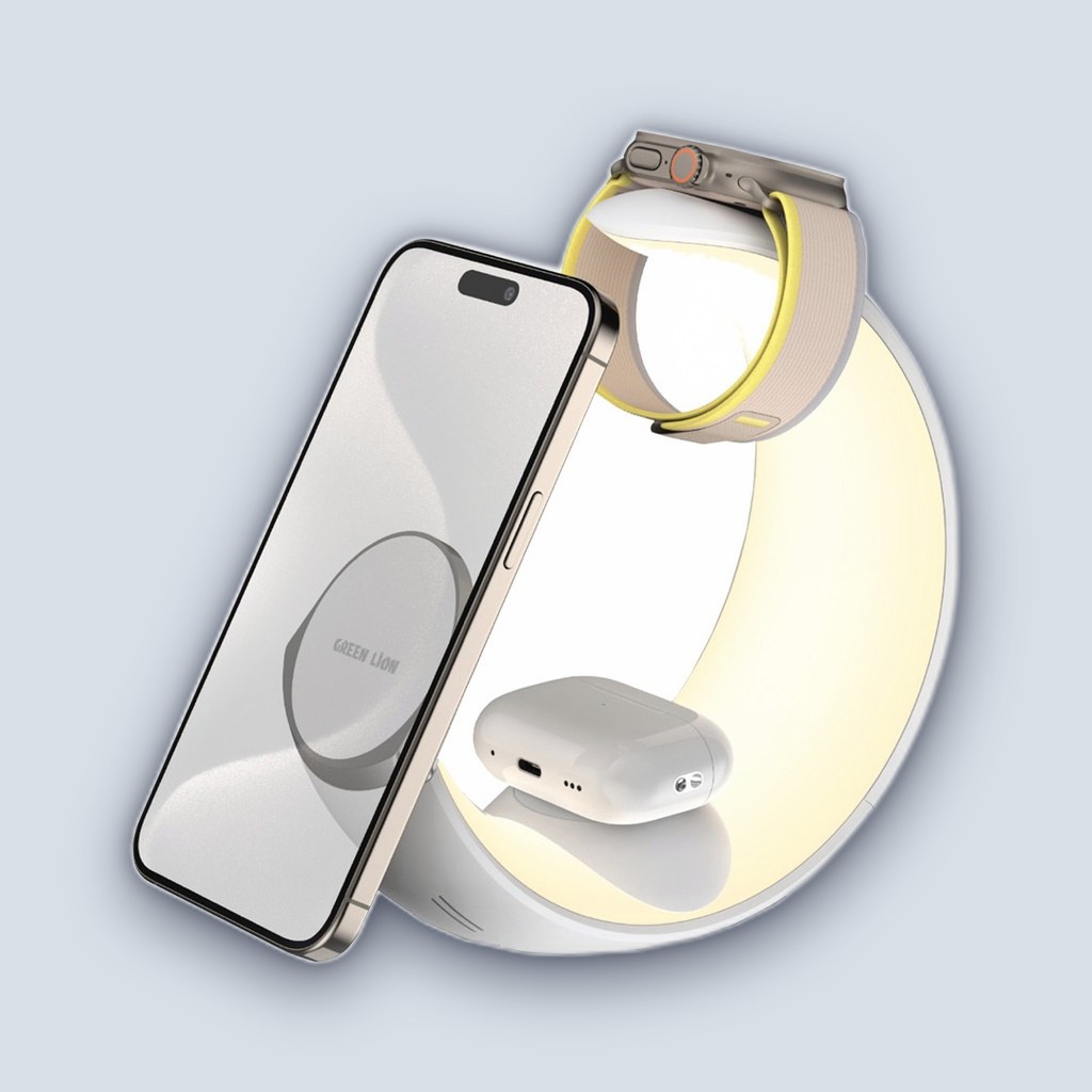 Green Lion Moon Charge 4 in 1 Wireless Charger – White