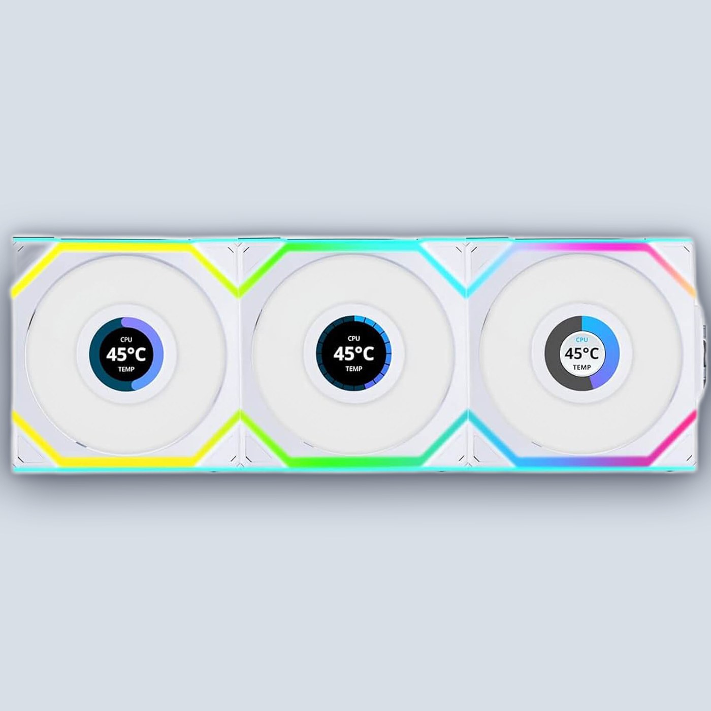 Lian-Li UNI SL Wireless LCD 120mm Reverse White x3 Fans