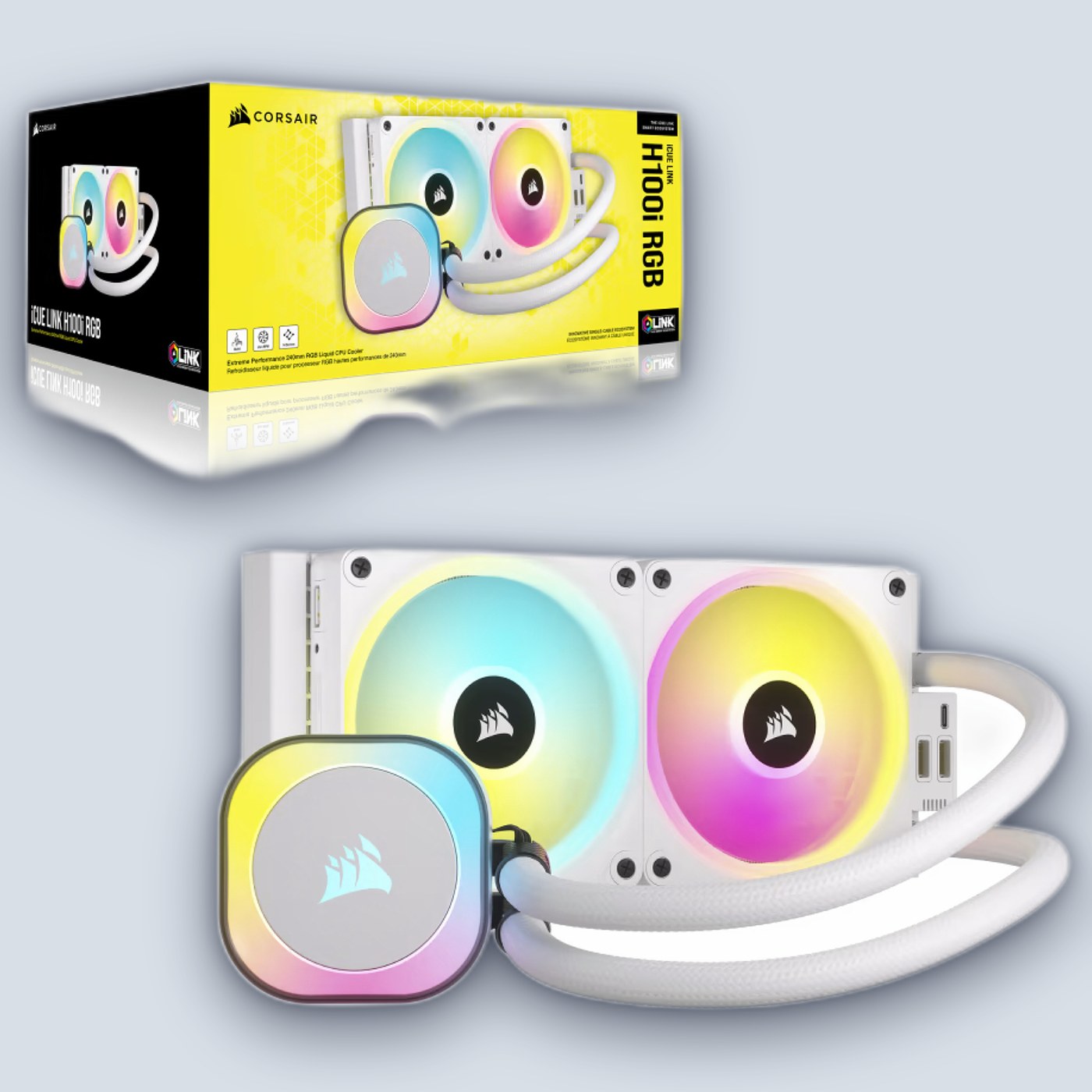 Corsair iCUE LINK H100i RGB AIO 240mm White Liquid CPU Cooler — image 4