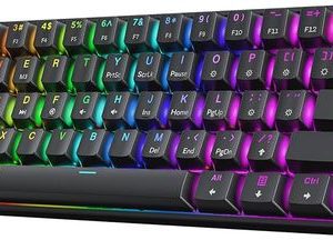 (10+1) HK GAMING KEYBOARD GK61 BLACK Mechanical Keyboard בBlack