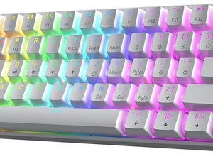 (10+1) HK GAMING KEYBOARD GK61 WHITE Mechanical Keyboard בWhite