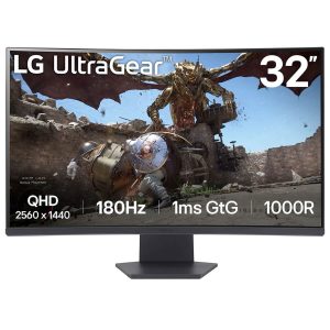 LG 31.5″ UltraGear VA QHD 180Hz 1ms 1000R Curved Gaming Monitor