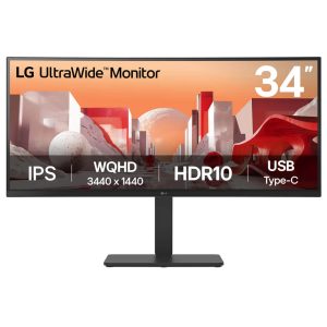 LG 34″ UltraWide IPS QHD 60Hz 5ms 3800R Curved Monitor