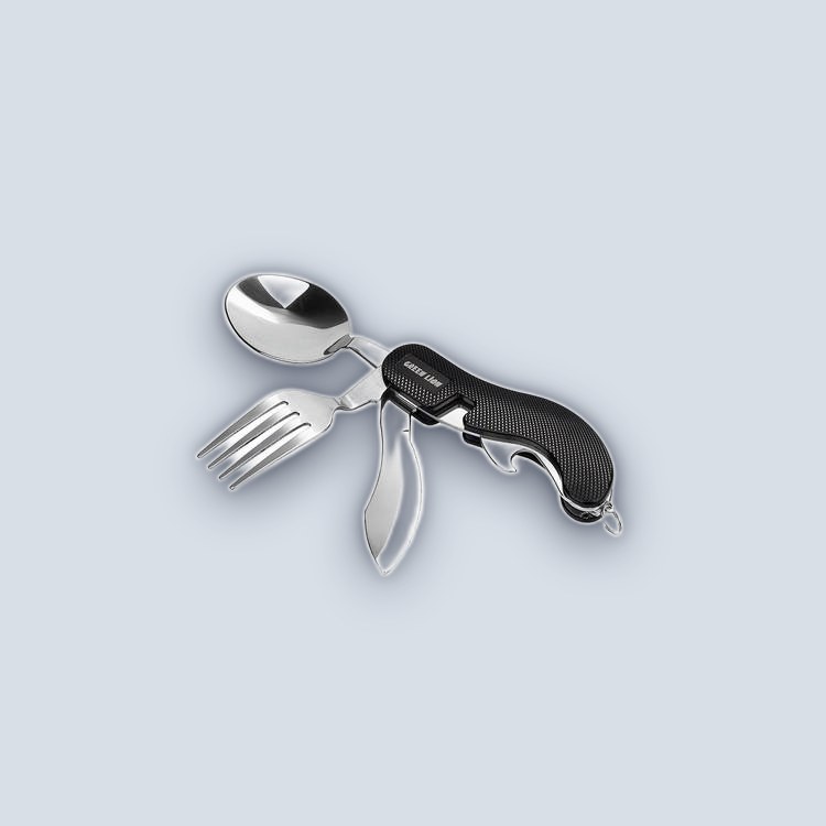 Green Lion 4 in 1 Cutlery Set – Black