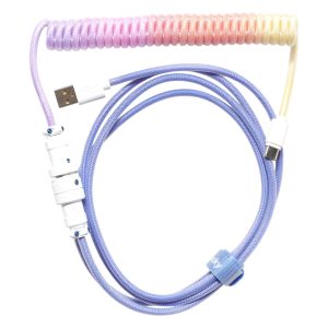Ducky Coiled – Blue Afterglow Coiled USB-A to USB-C Cable