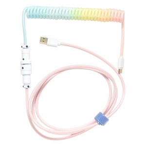 Ducky Coiled – Pink Cotton Candy Coiled USB-A to USB-C Cable