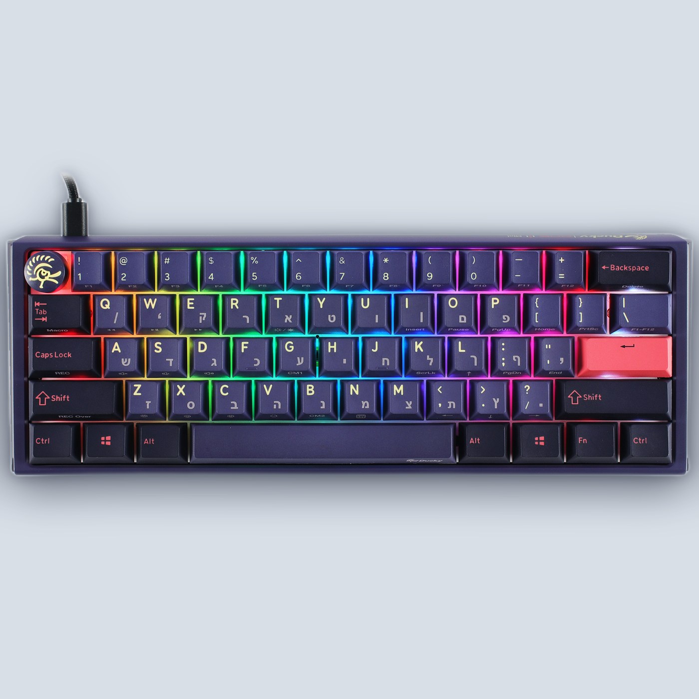 Ducky One 3 Mini Cosmic Cherry Brown Switch (Hebrew/English) Mechanical Keyboard