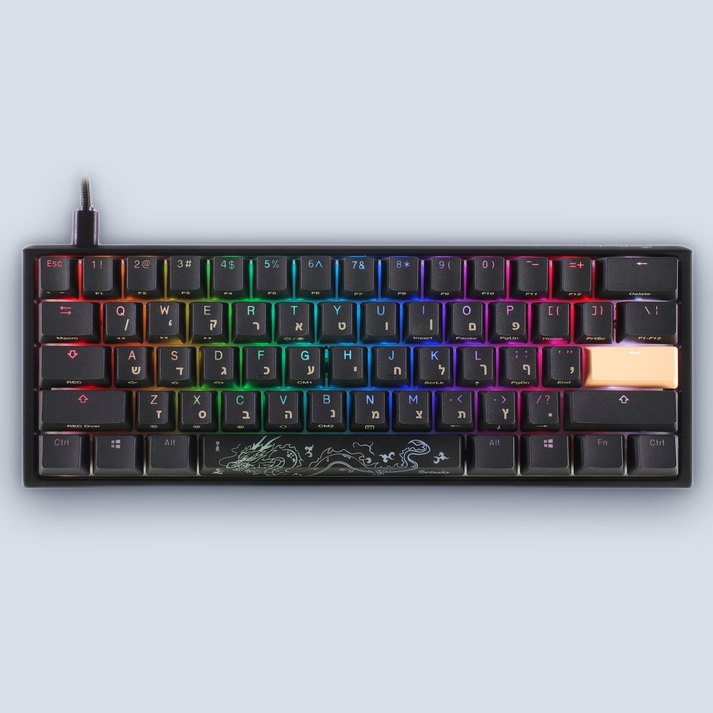 Ducky One 3 Mini Cherry Silver Switch (Hebrew/English) Mechanical Keyboard