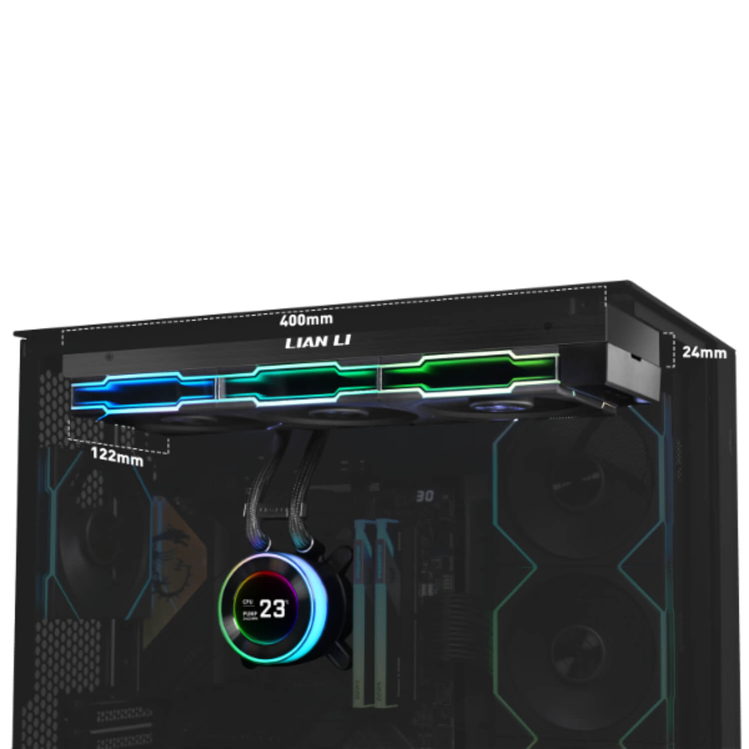 Lian-Li HydroShift II LCD-C 360R Black CPU Liquid Cooler โ image 3