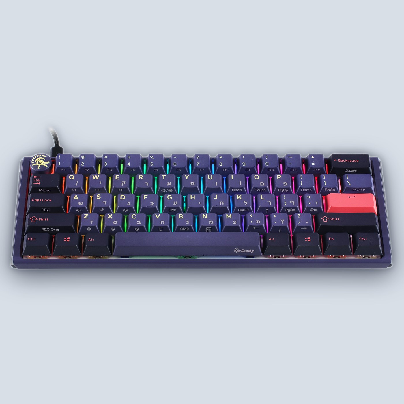 Ducky One 3 Mini Cosmic Cherry Silver Switch (Hebrew/English) Mechanical Keyboard — image 2