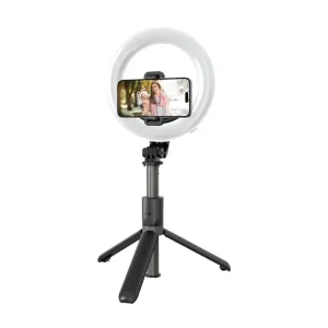 Green Lion Ring Light 6″ Selfie Stick – Black