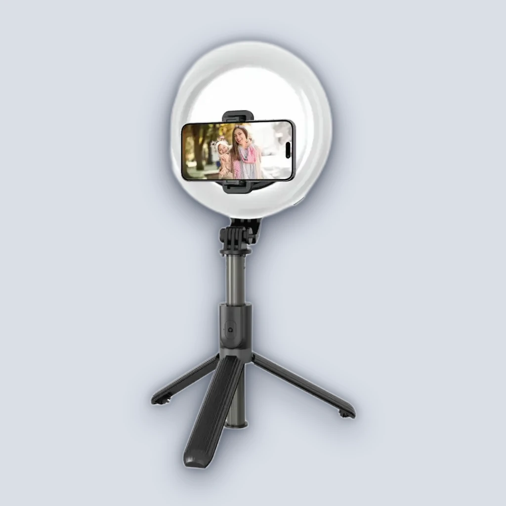 Green Lion Ring Light 6″ Selfie Stick – Black