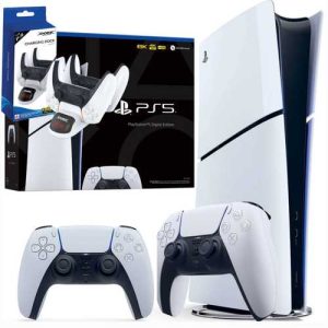 PS5 CONSOLE MGM PLAYSTATION 5 SLIM 1TB DIGITAL + 2 CONTROLLERS + DUAL CHARGER