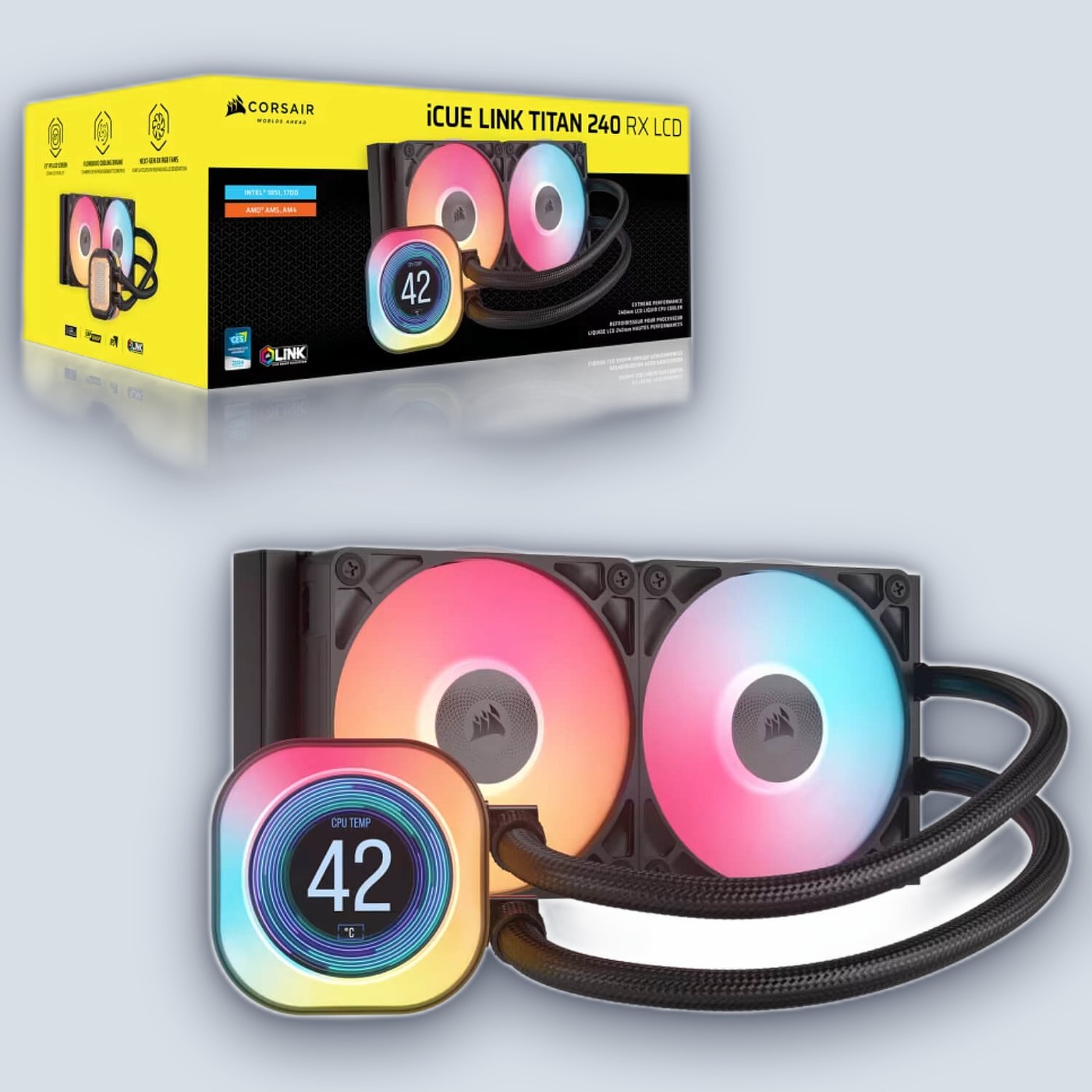 Corsair iCUE LINK TITAN 240 RX LCD AIO Liquid CPU Cooler — image 3