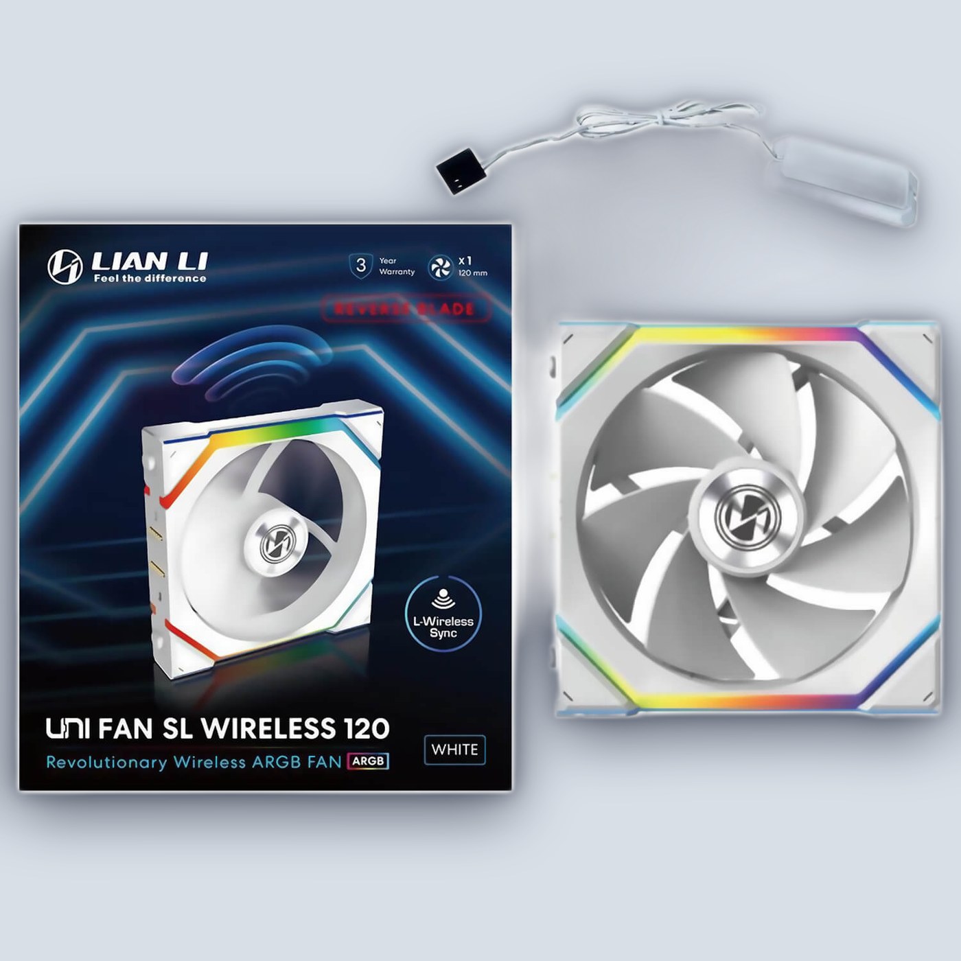 Lian-Li UNI SL Wireless 120mm Reverse White Fan โ image 2