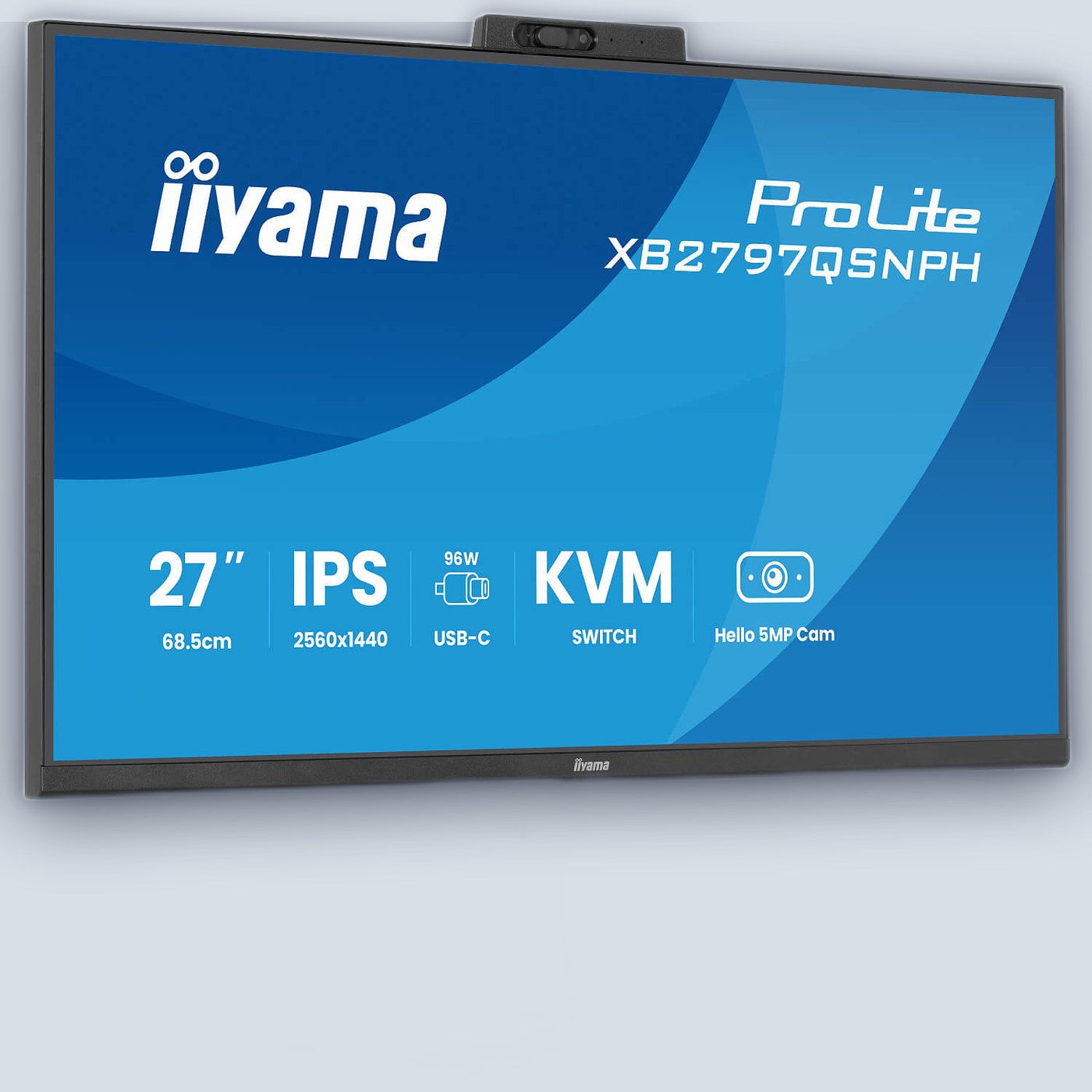 IIYAMA 27’’ QHD 75Hz 1ms Webcam USB-C PD96W IPS Monitor — image 4