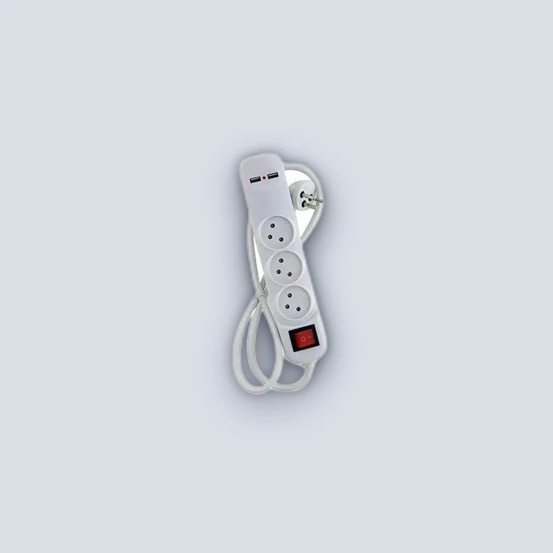 Luggar 1 + 3 + USB 2.1A X2 Power Strip