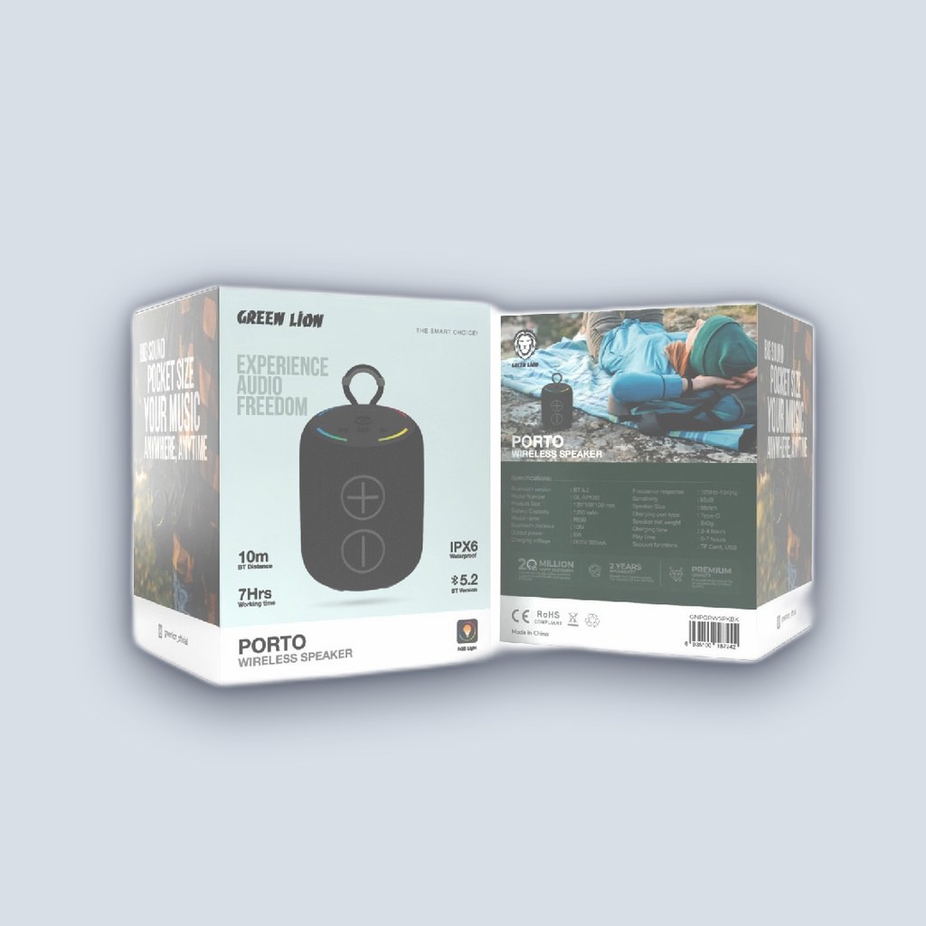 Green Lion Green Lion Porto Wireless Speaker – Black
