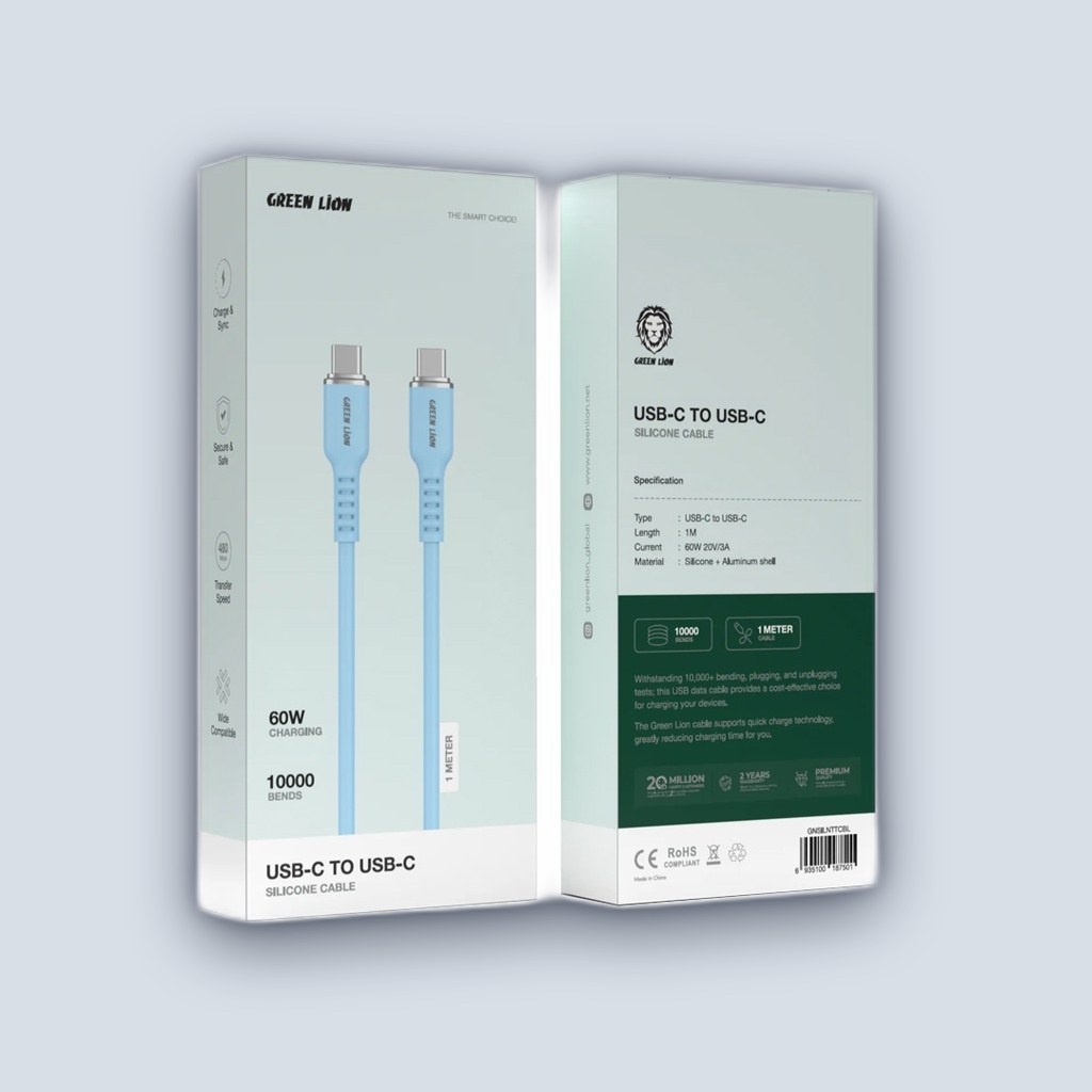 Green Lion Green Lion USB-C To USB-C Silicone Cable