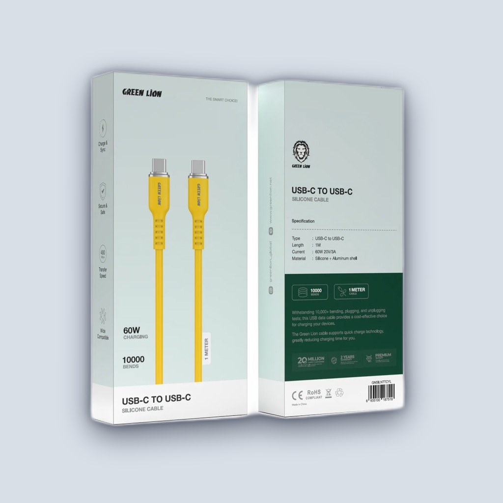 Green Lion Green Lion USB-C To USB-C Silicone Cable