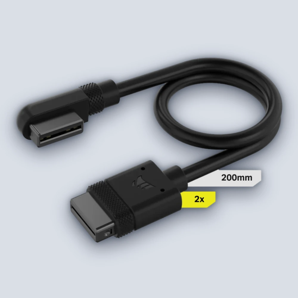 Corsair Corsair iCUE LINK 2x 200mm Straight/Slim 90 connectors Cable