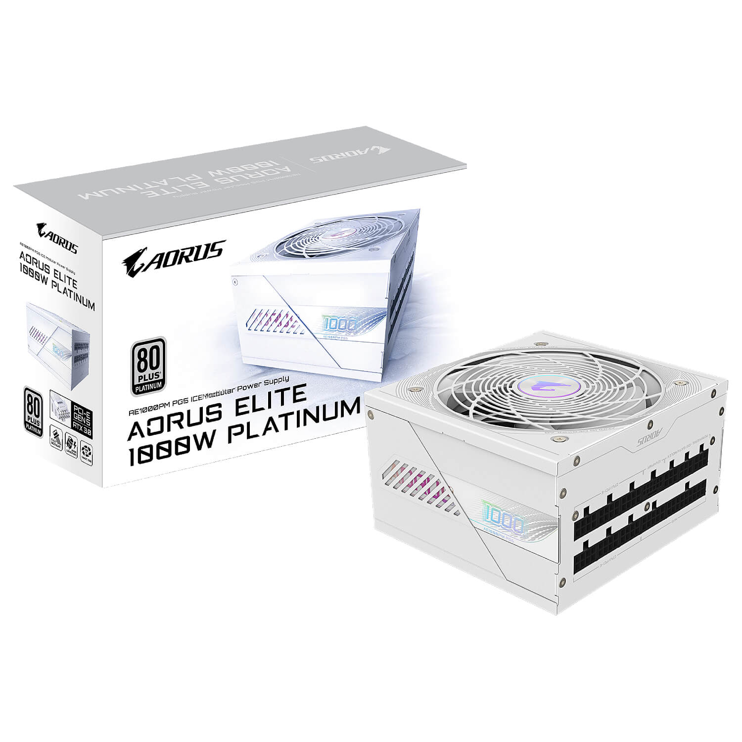 Gigabyte ELITE P1000W ICE 1000W PCIe 5.0 80+ Platinum Modular Power Supply — image 2