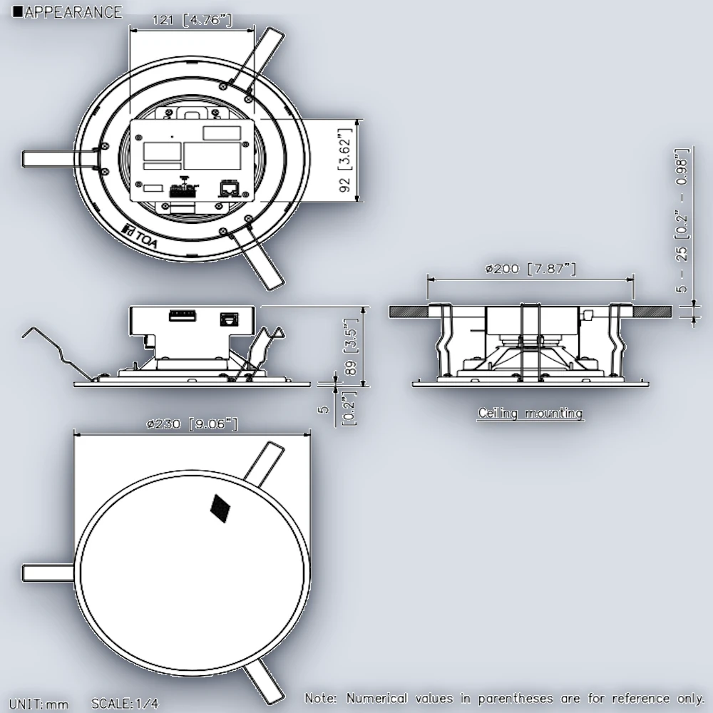 TOA TOA IP-A1PC238 IP Ceiling Speaker