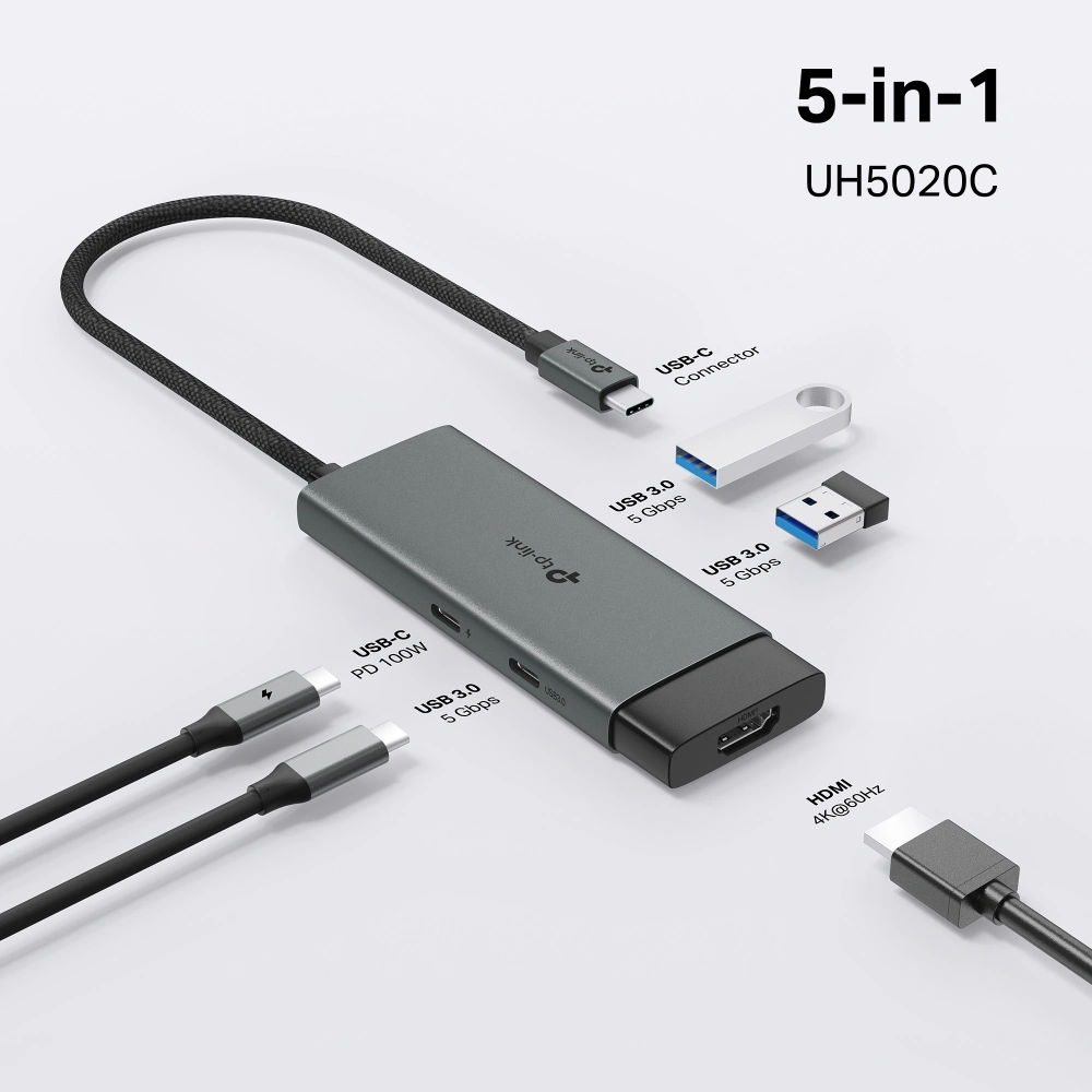 TP-Link TP-Link UH5020C USB Type-C 5-in-1 Hub Network Device