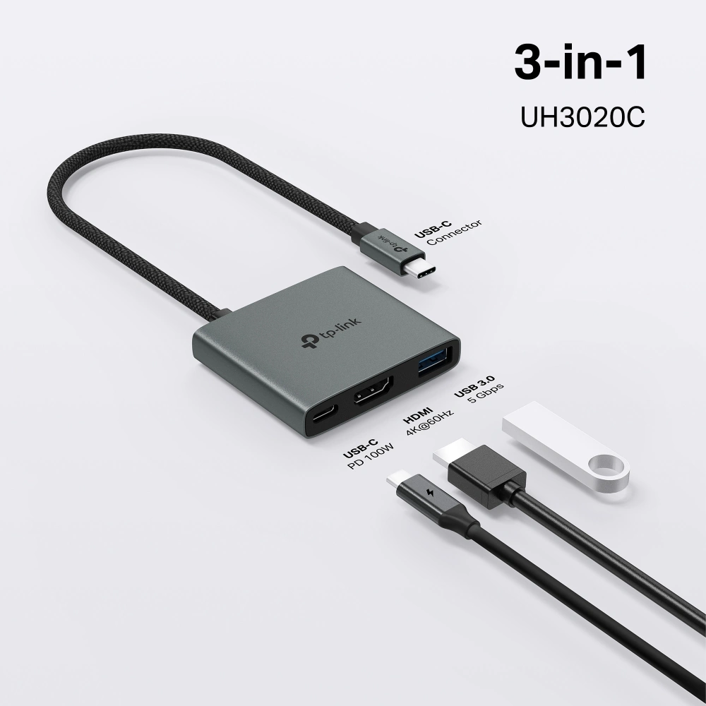 TP-Link TP-Link UH3020C USB Type-C 3-in-1 Hub Network Device