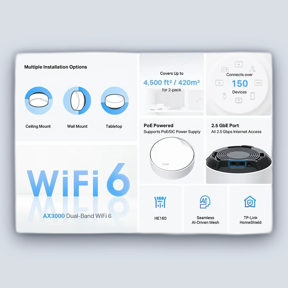 TP-Link TP-Link 2 Deco X50-PoE AX3000 Mesh Network Device