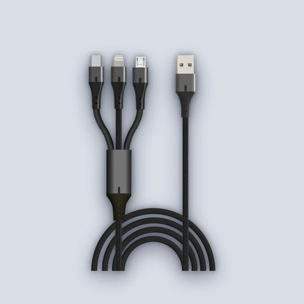 Silver-Line Silver-Line 3 1-USB to lightning micro usb and type-c SILVER LINE Cable