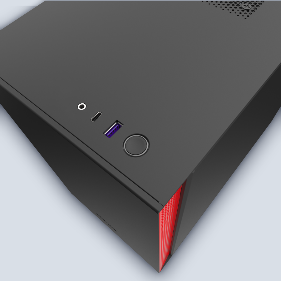 NZXT H210i Matte Black/Red PC Case — image 4