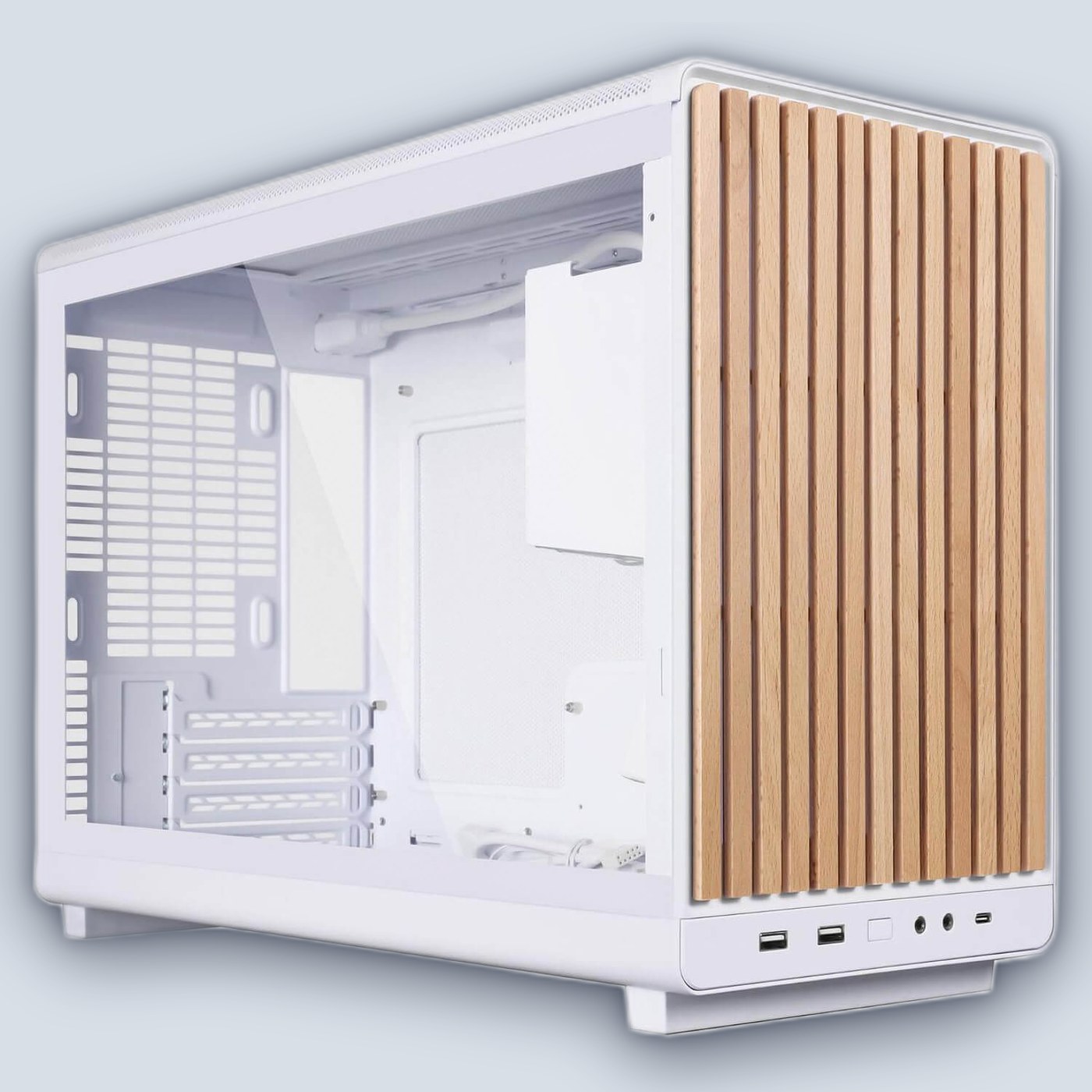 Lian-Li A3 Wood and Glass Edition White PC Case