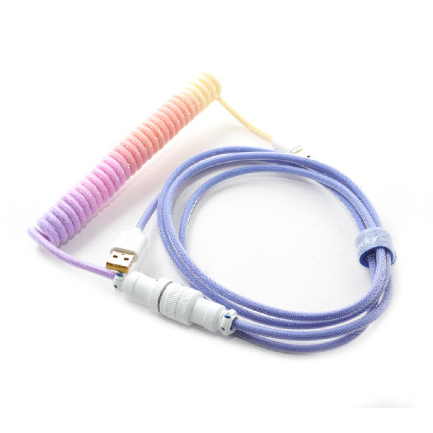 Ducky Coiled - Blue Afterglow Coiled USB-A to USB-C Cable — image 2