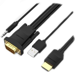 Vention HDMI to VGA with Audio + USB Power Input – 3M Cable