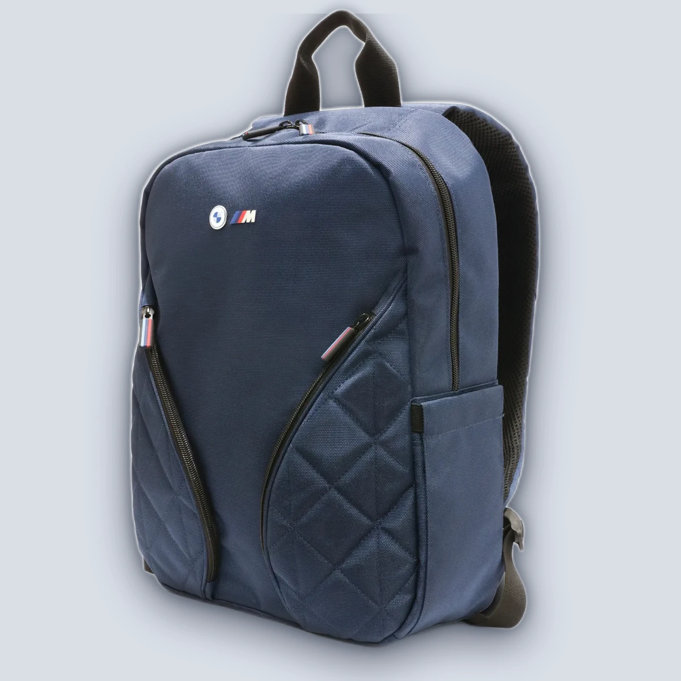 BMW PU Leather & Carbon M Collection 15″ Backpack With Metal Logos – Navy