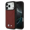 BMW MagSafe PU Quilted Leather Case With Metal Logo For iPhone 17 Pro – Red