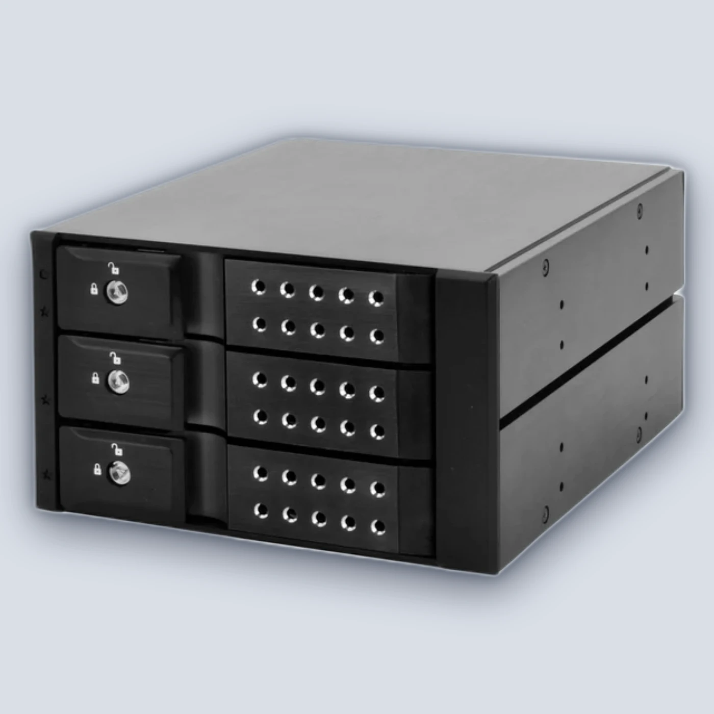 iStarUSA Hot Swap Cage 5.25x2 to 3.5x3 SAS/SATA 6.0 Black