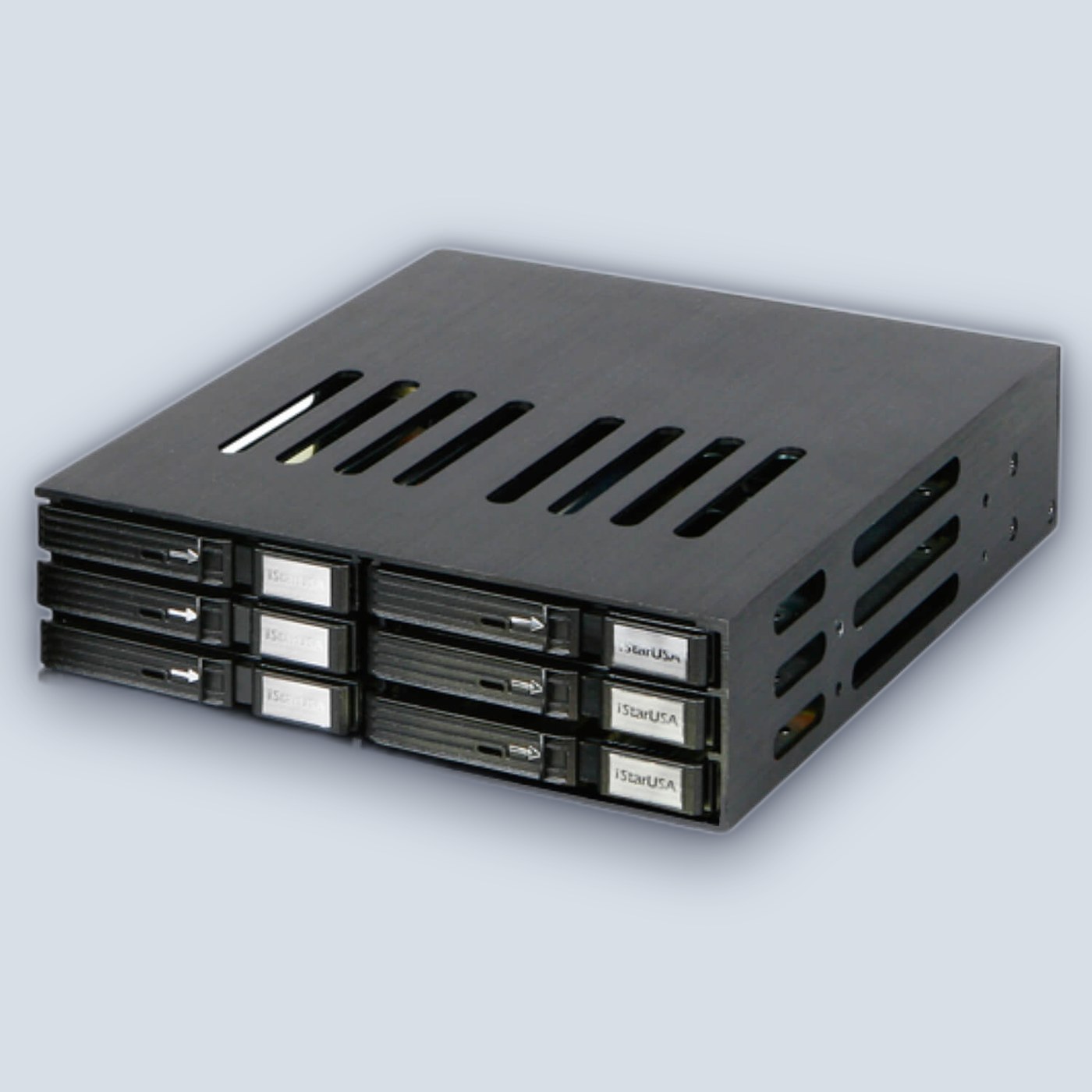 iStarUSA 5.25" to 6x2.5" SATA SAS 6 Gbps HDD SSD Hot-swap Rack