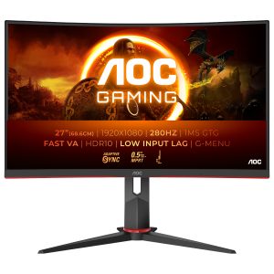 AOC 27″ VA FHD 280Hz 0.5ms 1500R Curved Gaming Monitor