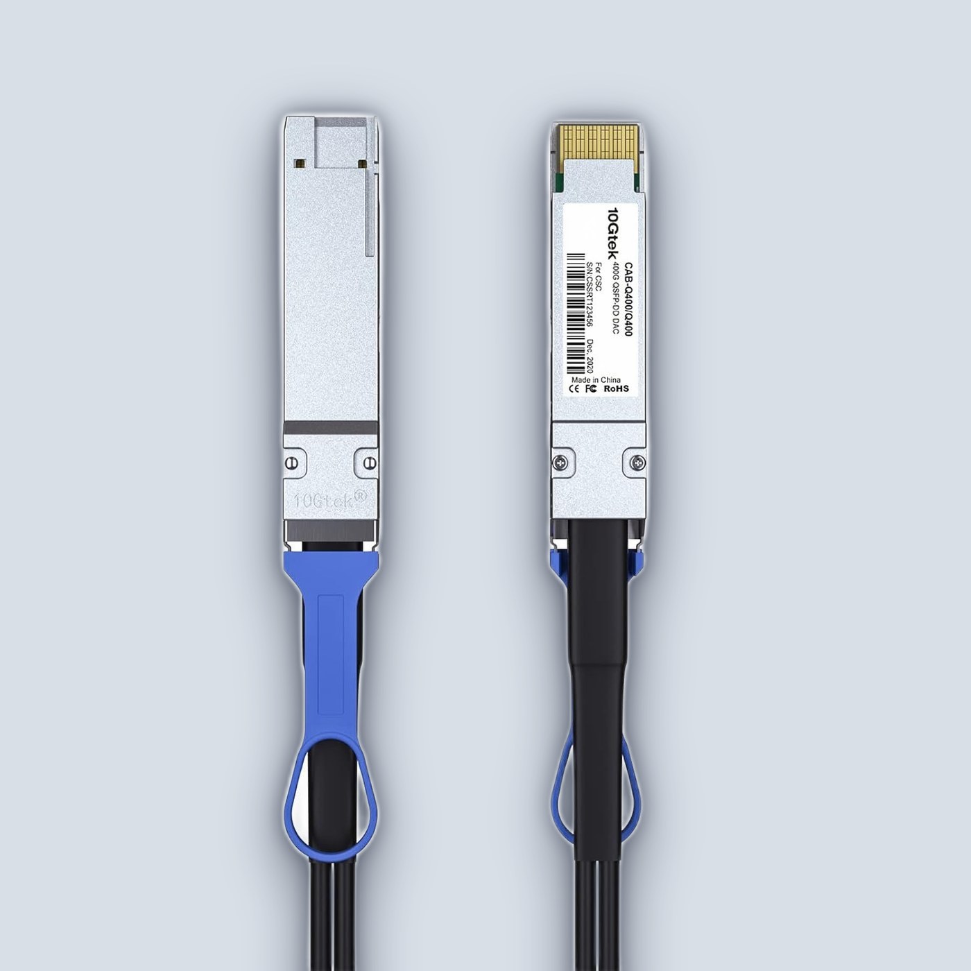 10Gtek 400G QSFP112 DGX SPARK Compatible DAC 0.5m Passive 30AWG