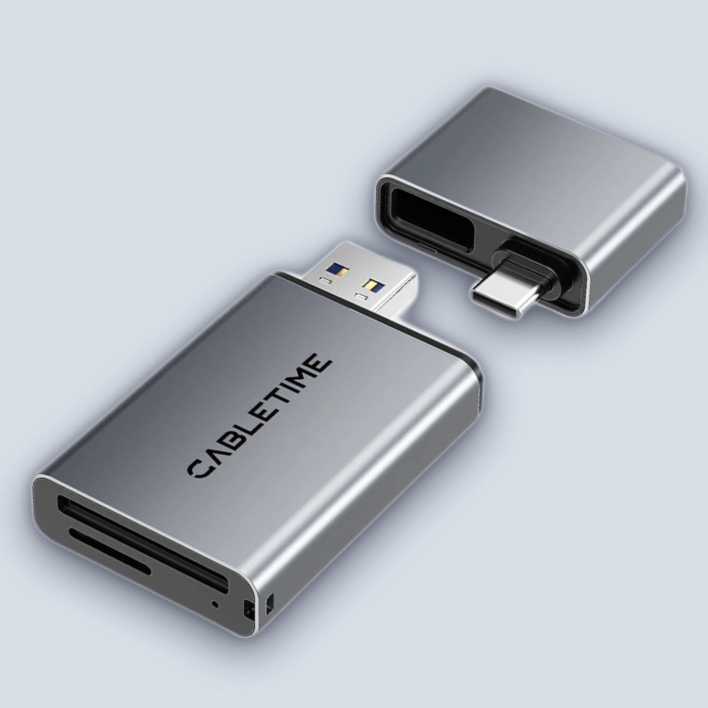 CABLETIME 3-IN-1 USB-A+C to SD – MicroSD 312Mb/s 4.0 Card Reader