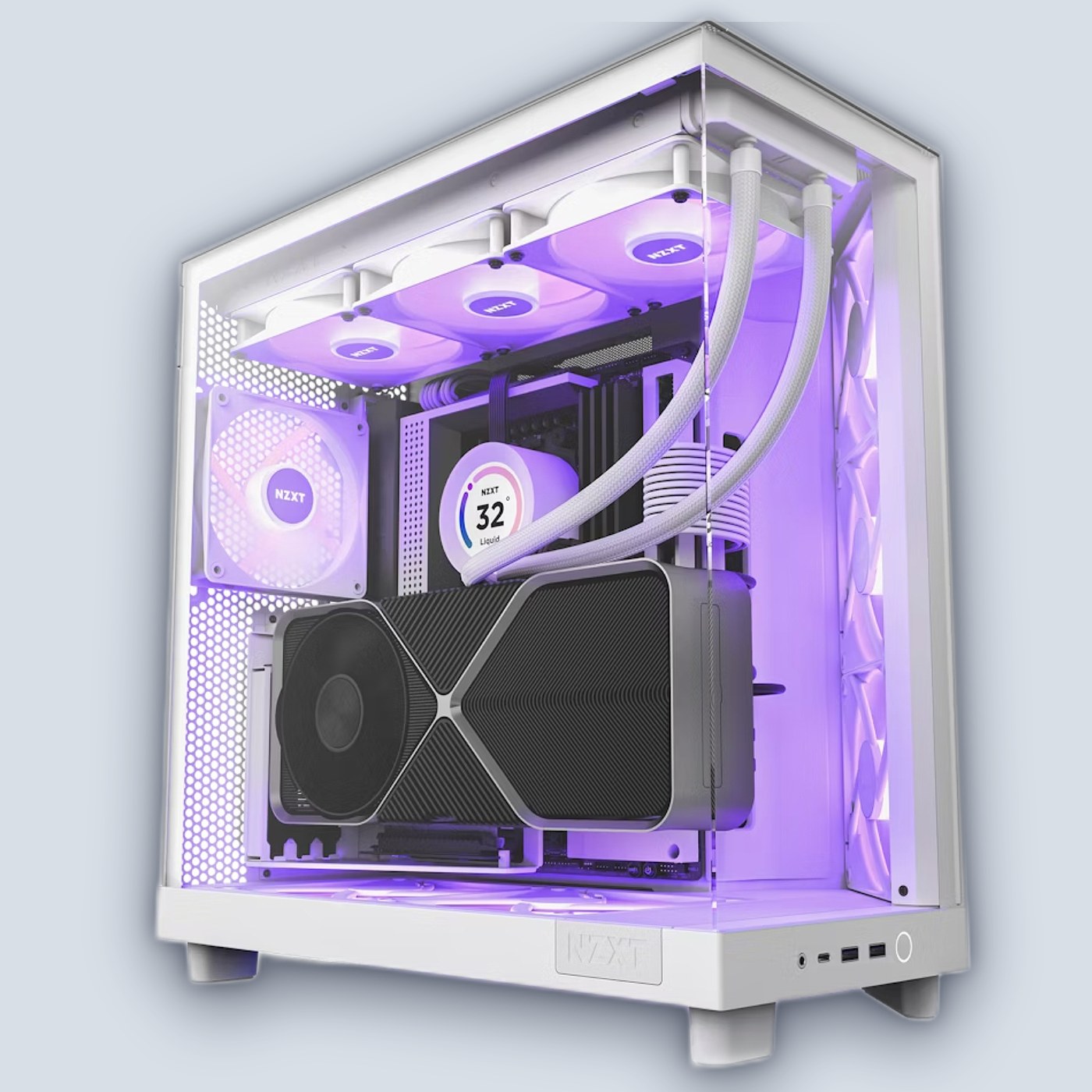 NZXT H6 Flow RGB White PC Case