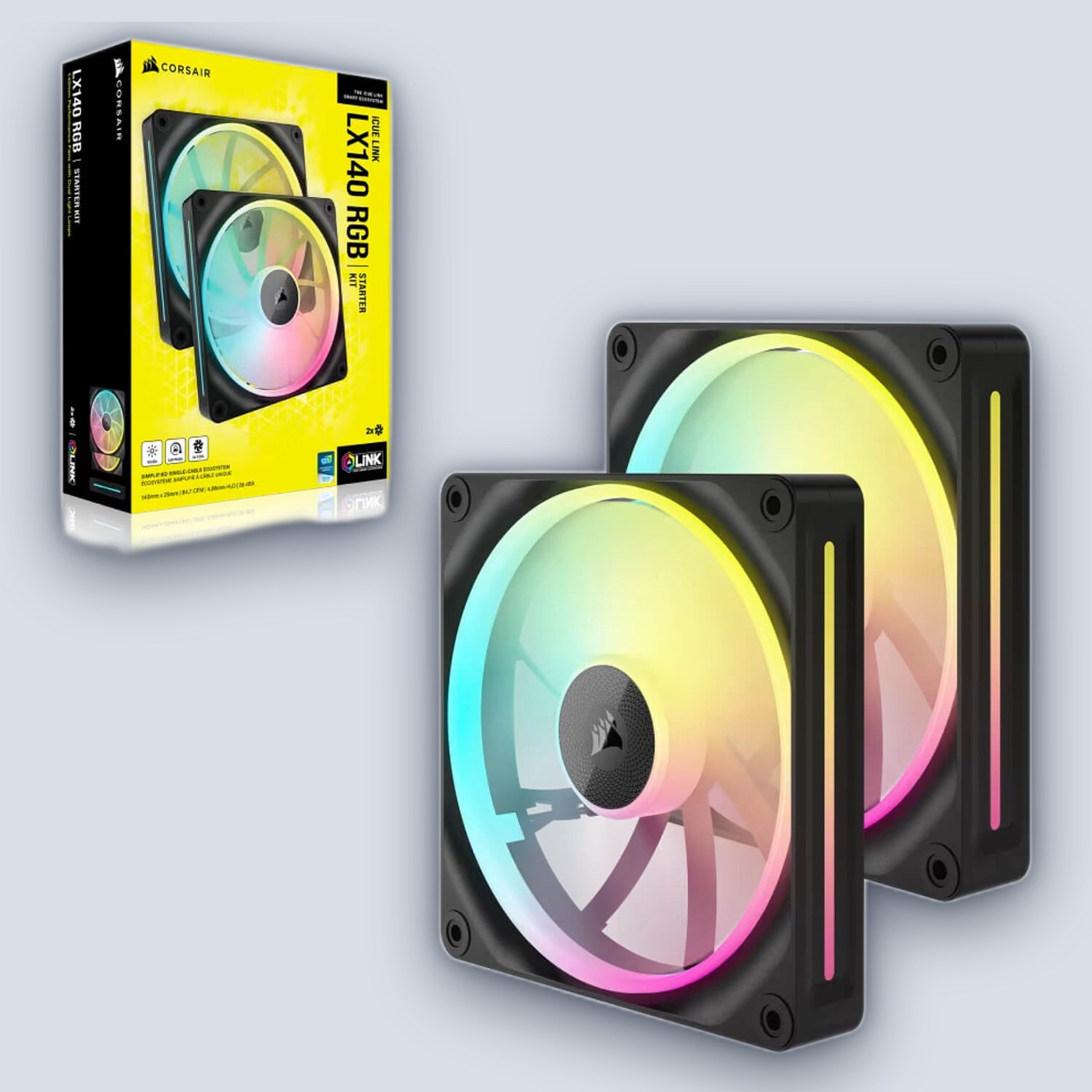 Corsair iCUE LINK LX140 RGB PWM 140mm 2x Fans Starter Kit — image 3