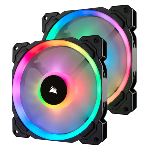 Corsair LL140 RGB 140mm Dual Light Loop RGB LED PWM Fan – 2 Fan Pack with Lighting Node PRO