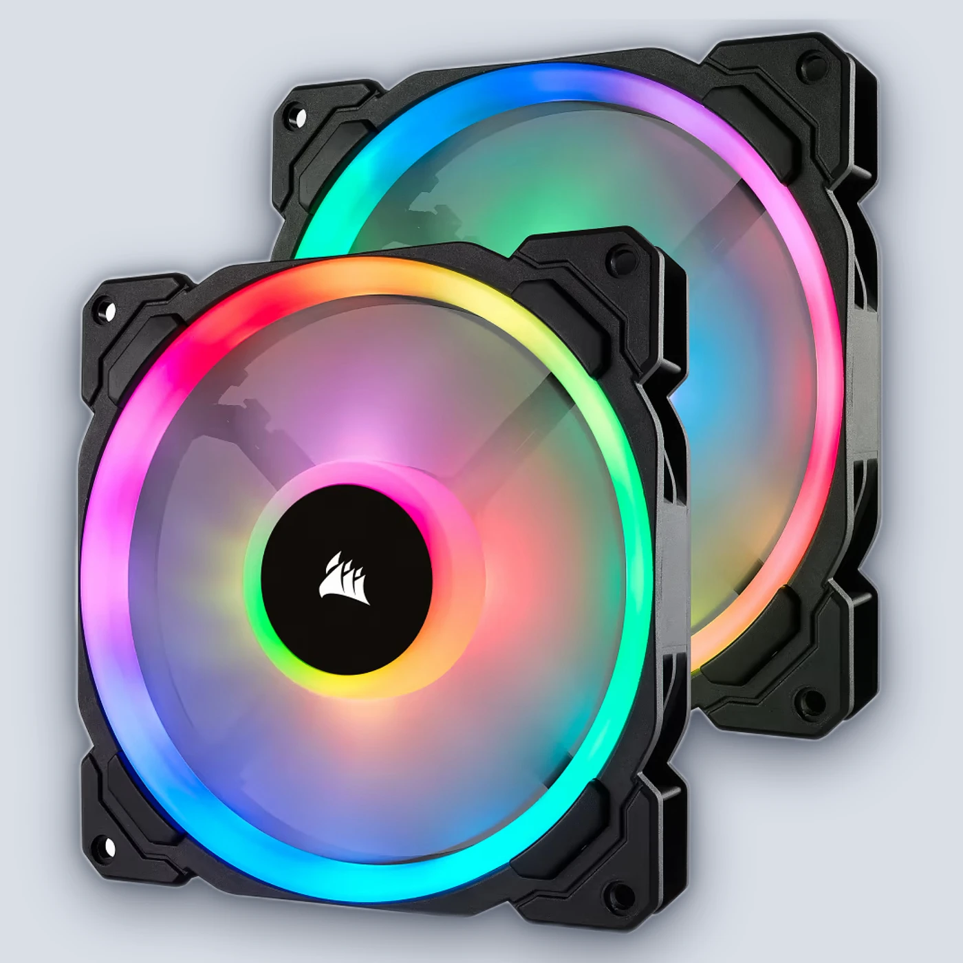 Corsair LL140 RGB 140mm Dual Light Loop RGB LED PWM Fan – 2 Fan Pack with Lighting Node PRO