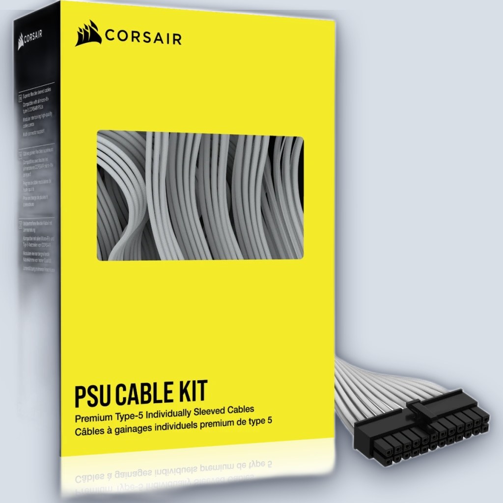 Corsair Premium Sleeved Type-5 PSU White Cables Kit